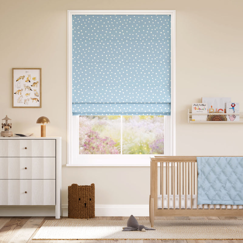 Colorized Dotty Dots Sky Blue  Roman Blind 7721