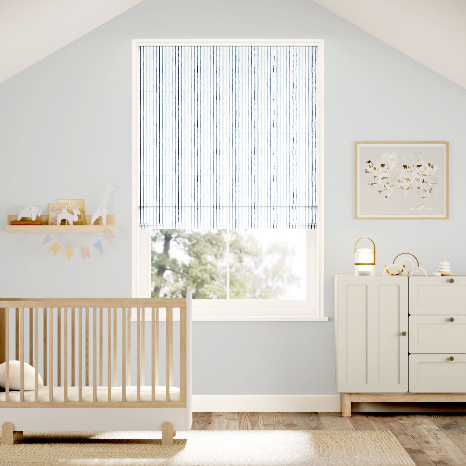 Colorized Suki Stripe Frost Roman Blind 7726