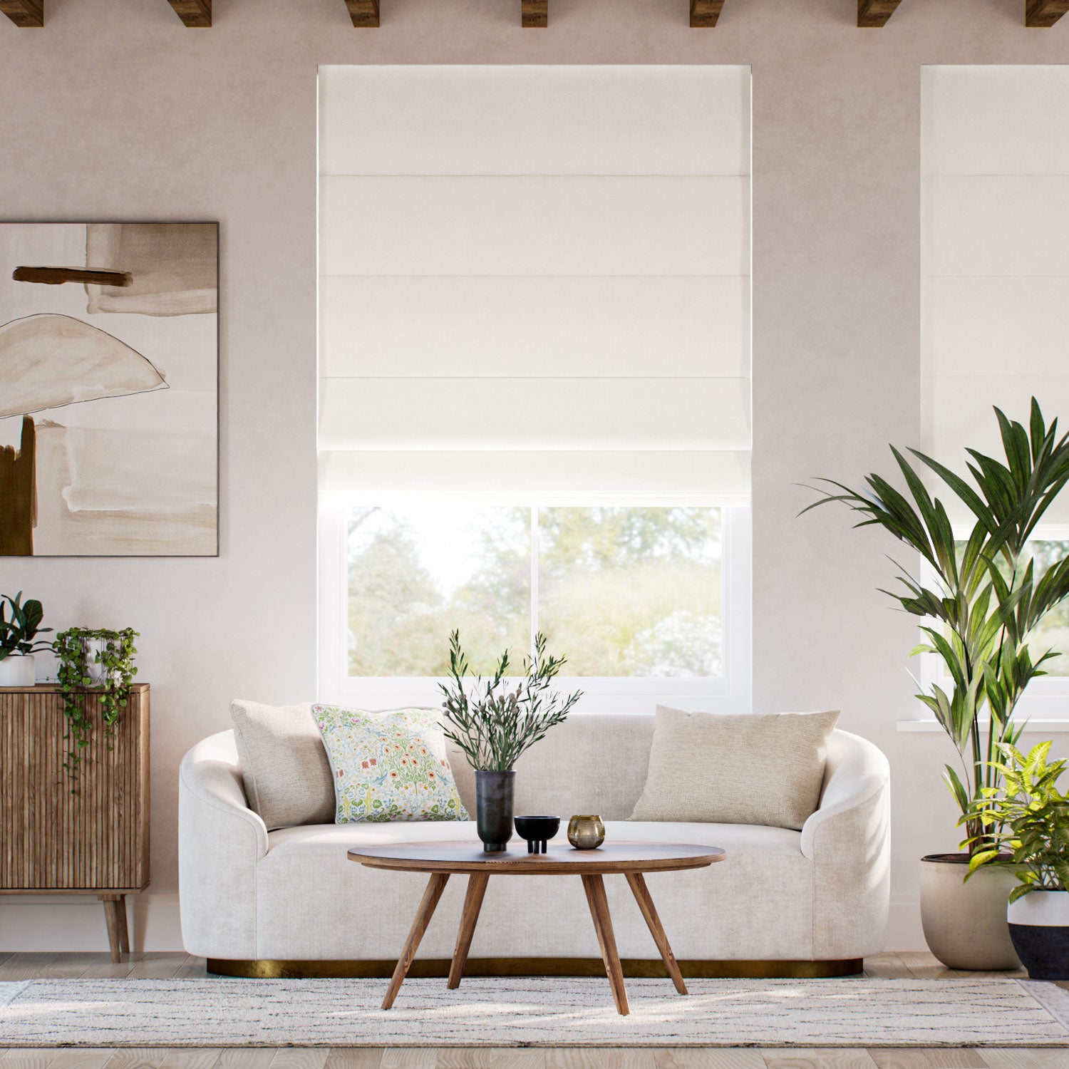 Colorized Eco-Friendly Caro White  Roman Blind 7759
