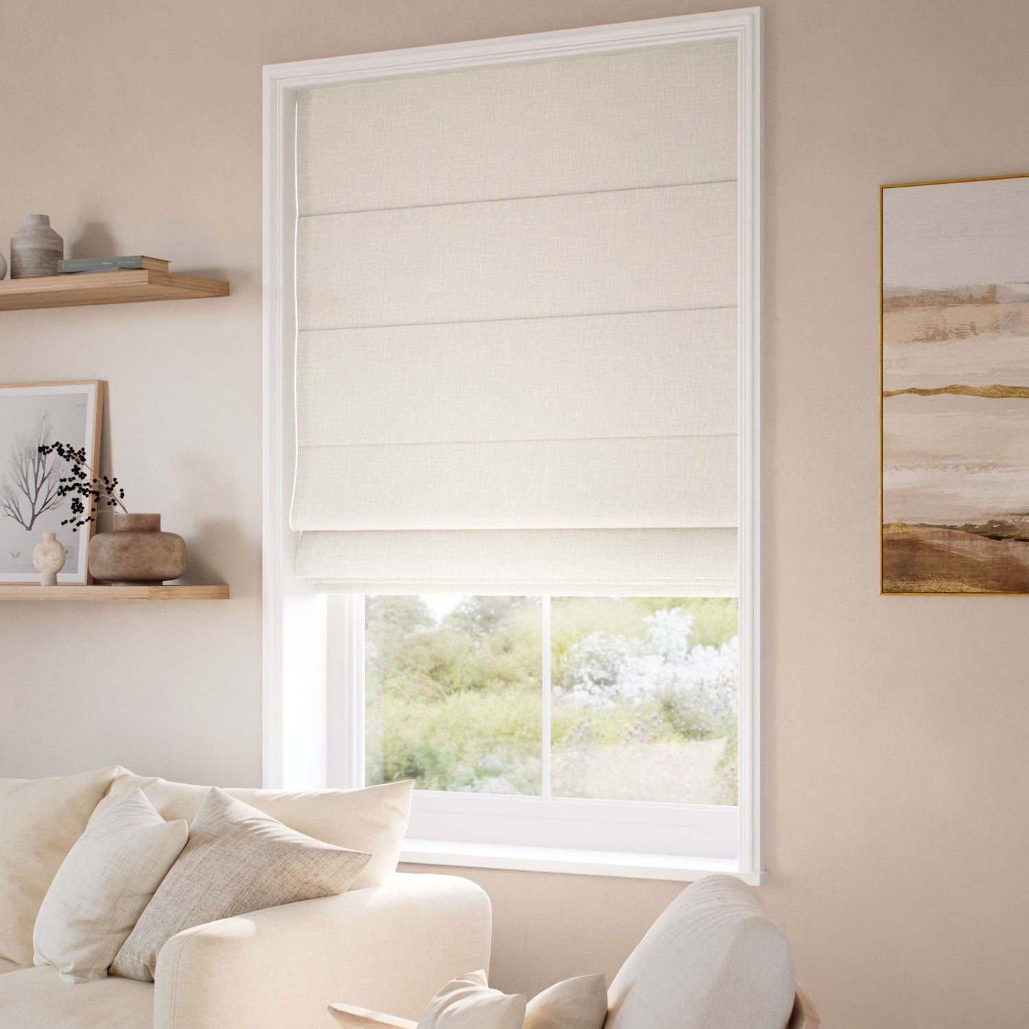 ColorizedZoom Columbia Oat Roman Blind 7770