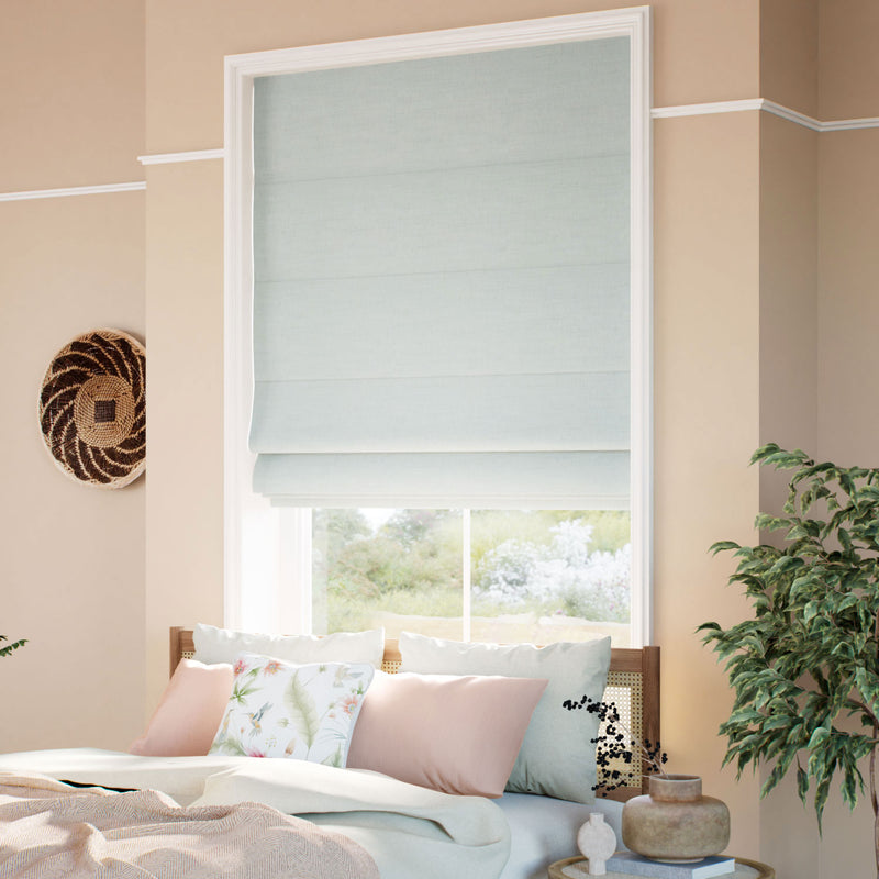 ColorizedZoom Eco-Friendly Riley Glacier Blue Roman Blind 7780