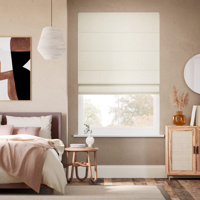 Colorized Eco-Friendly Riley Natural White Roman Blind 7781