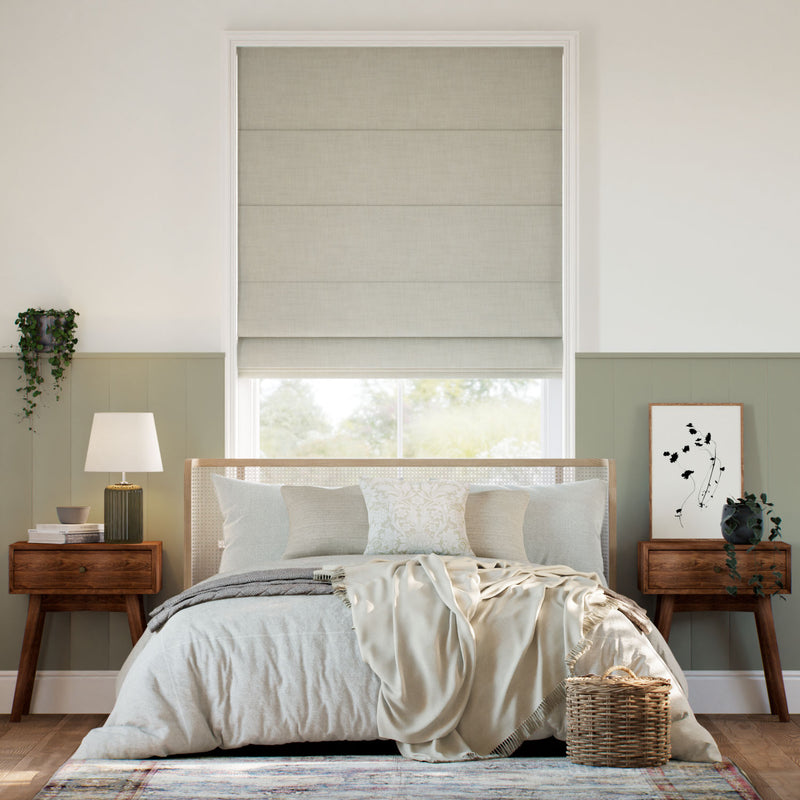 Colorized Eco-Friendly Riley Oyster Grey Roman Blind 7782