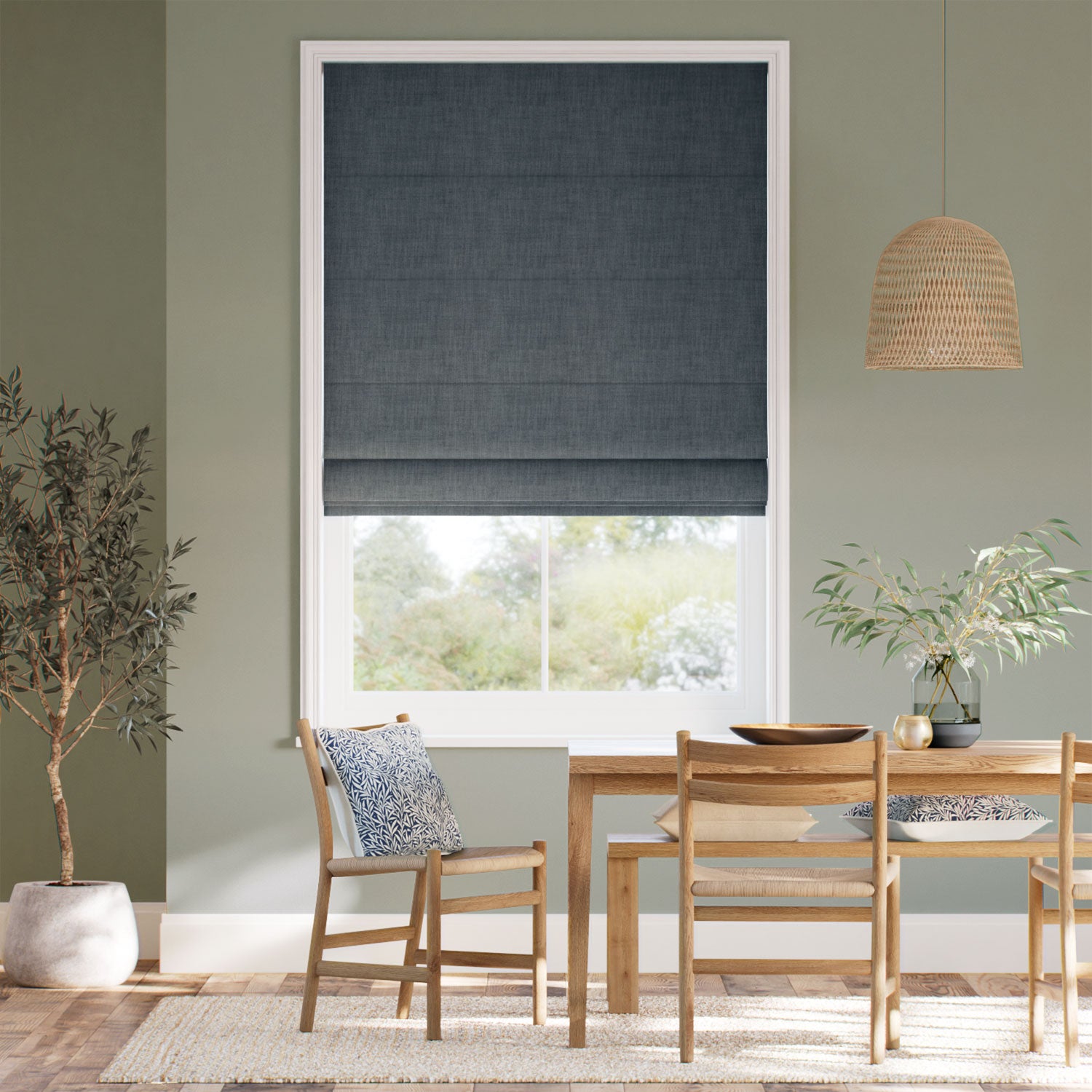 Colorized Eco-Friendly Riley Prussian Blue Roman Blind 7783