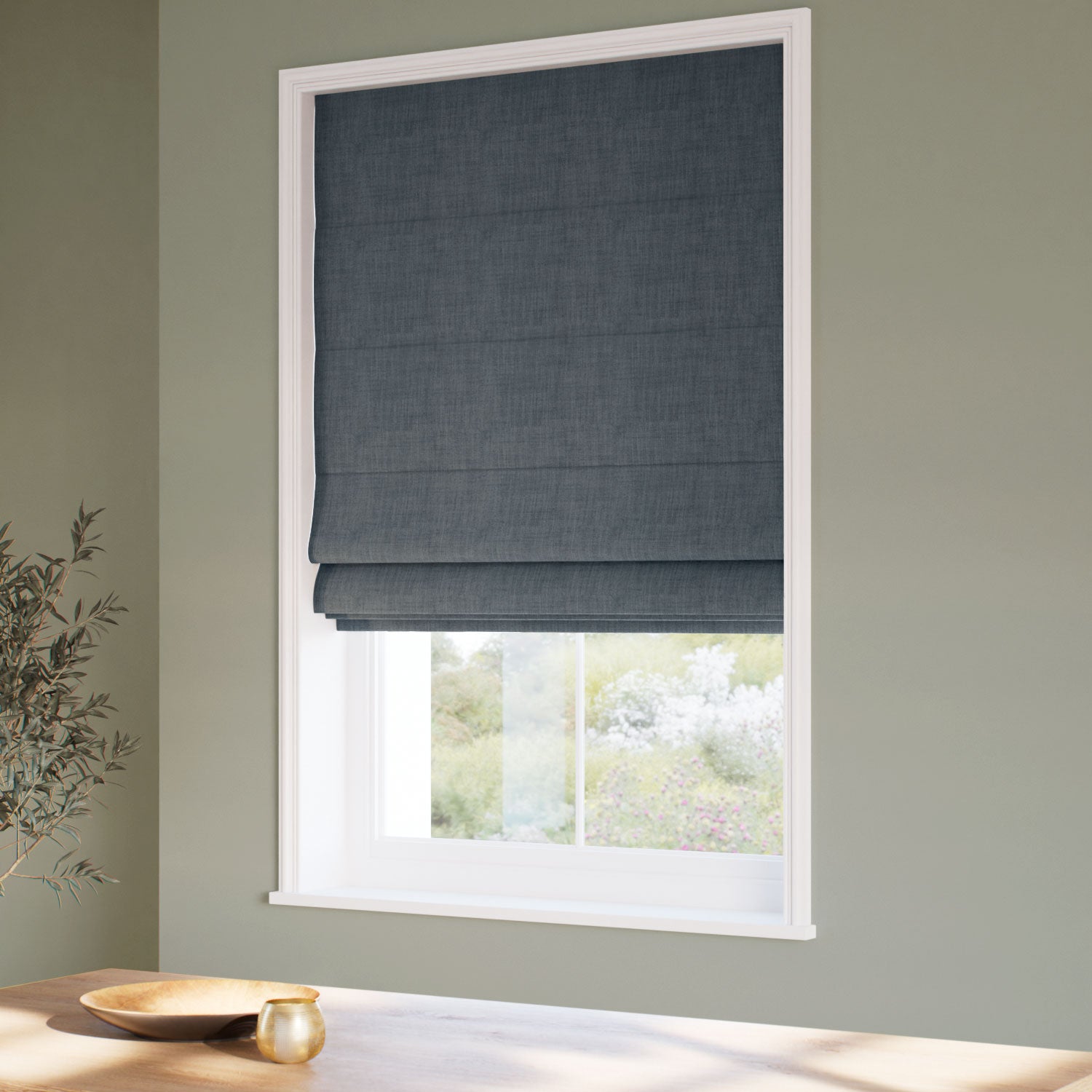 ColorizedZoom Eco-Friendly Riley Prussian Blue Roman Blind 7783