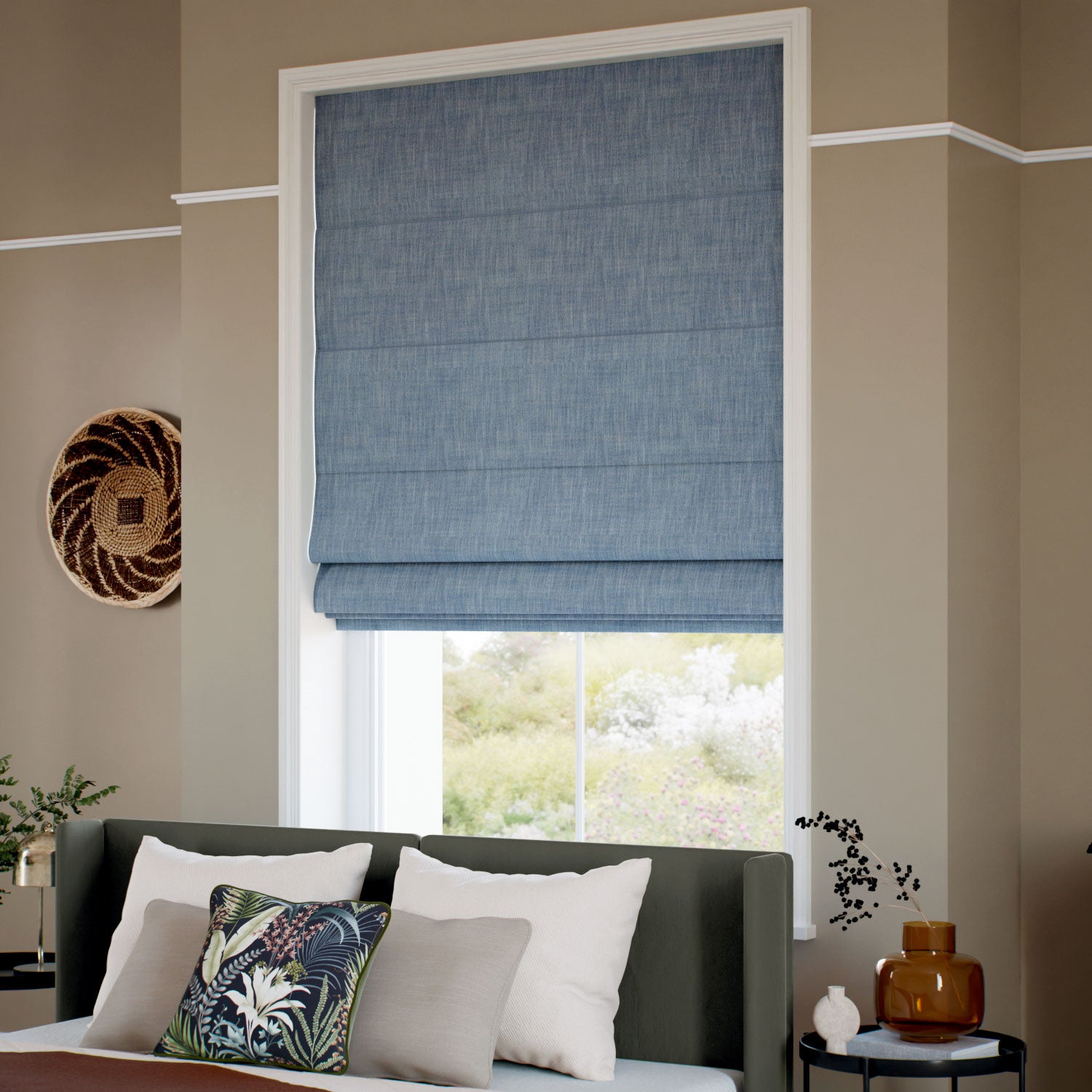ColorizedZoom Eco-Friendly Nyah Lagoon Blue Roman Blind 7788