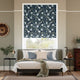 Colorized Porcelain Garden Rich Cerulean Roman Blind 7803