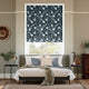 Colorized Porcelain Garden Rich Cerulean Roman Blind 7803