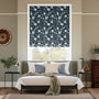 Colorized Porcelain Garden Rich Cerulean Roman Blind 7803