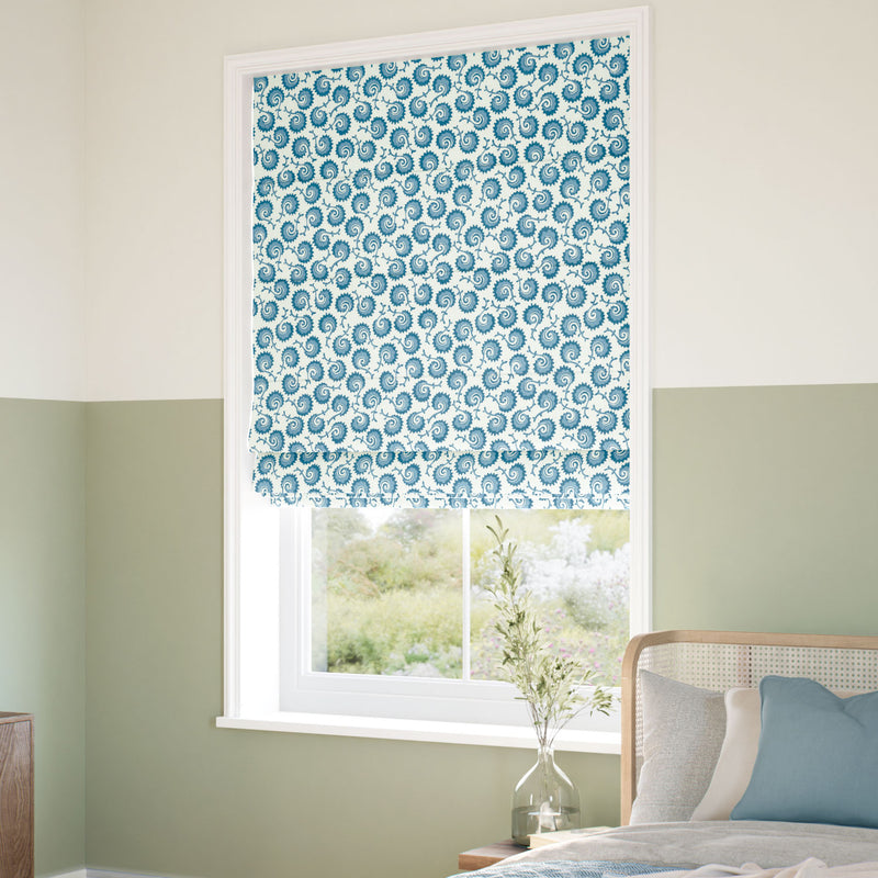ColorizedZoom Fern Frond Sea Waves Roman Blind 7812