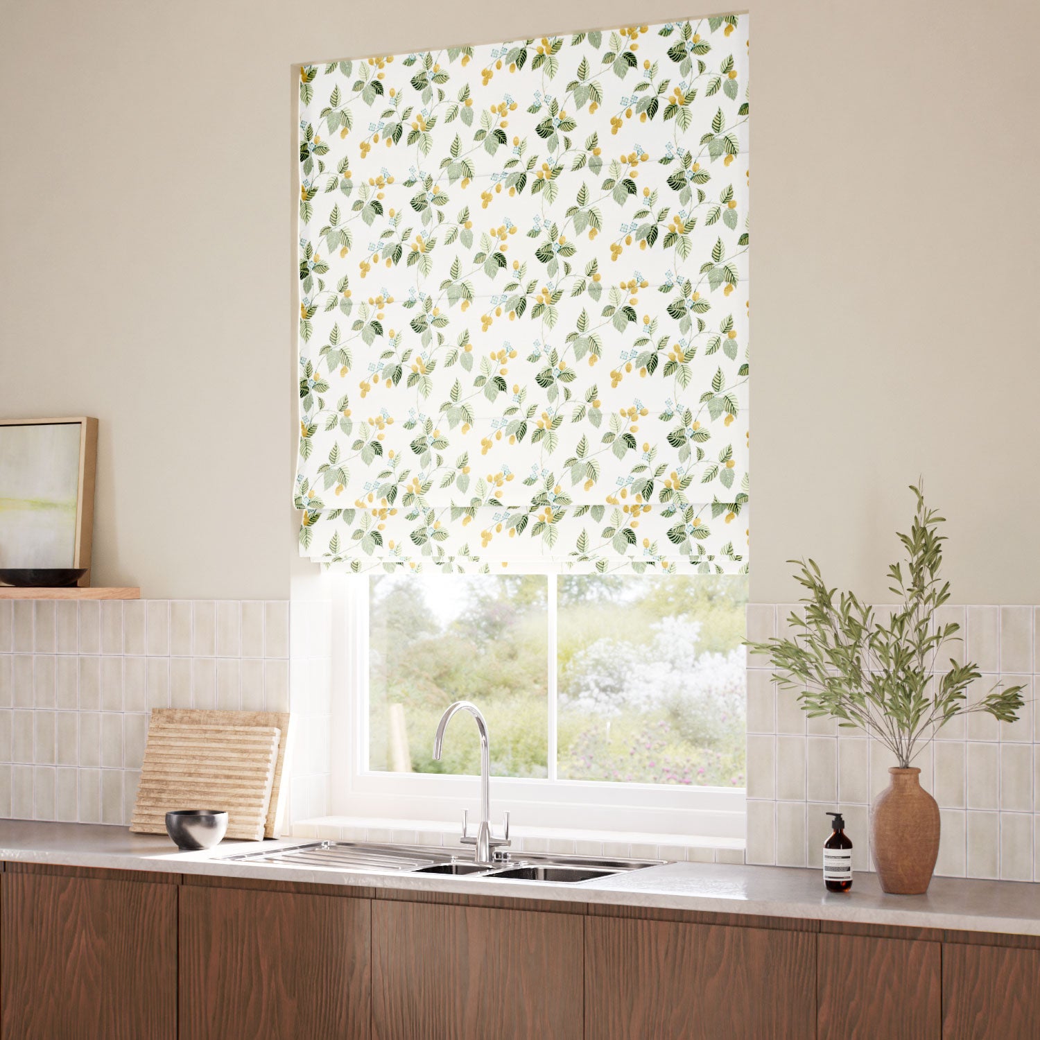 ColorizedZoom Rubus Traditional Green Roman Blind 7814