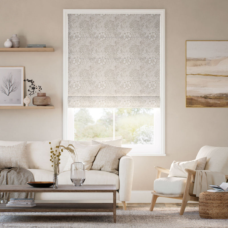 Colorized William Morris Marigold Jacquard Linen Roman Blind
