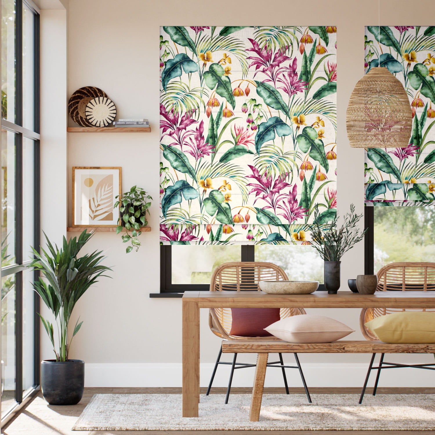 Colorized Cedella Tropical  Roman Blind 7822