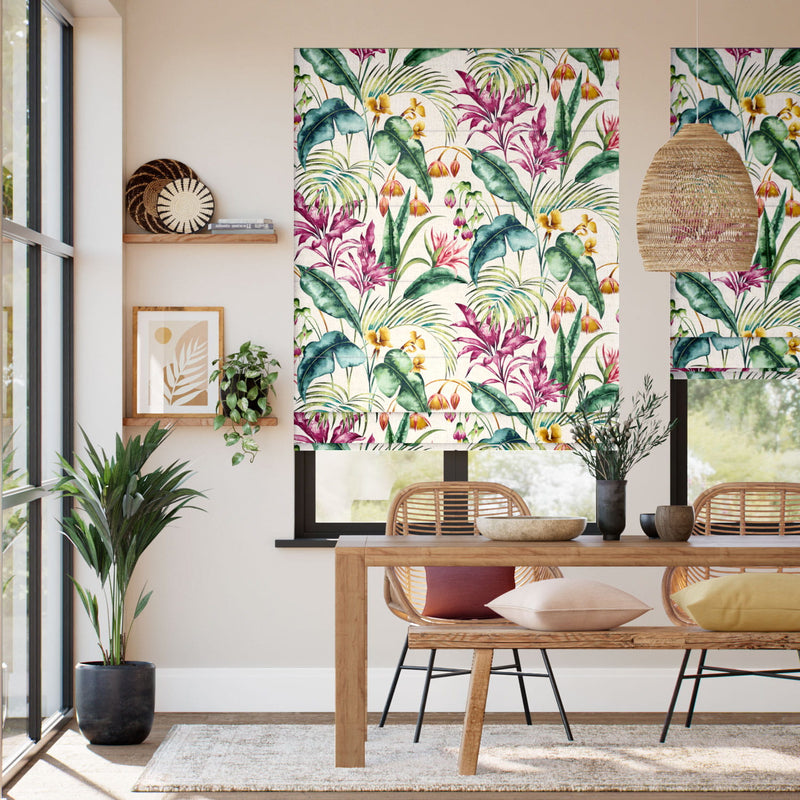 Colorized Cedella Tropical  Roman Blind 7822