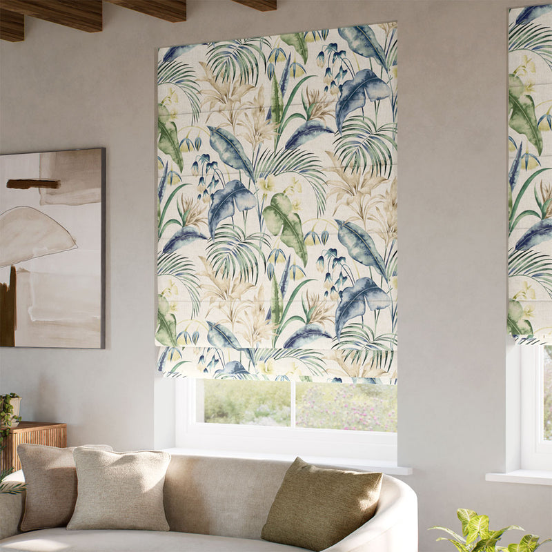 ColorizedZoom Cedella Azure  Roman Blind