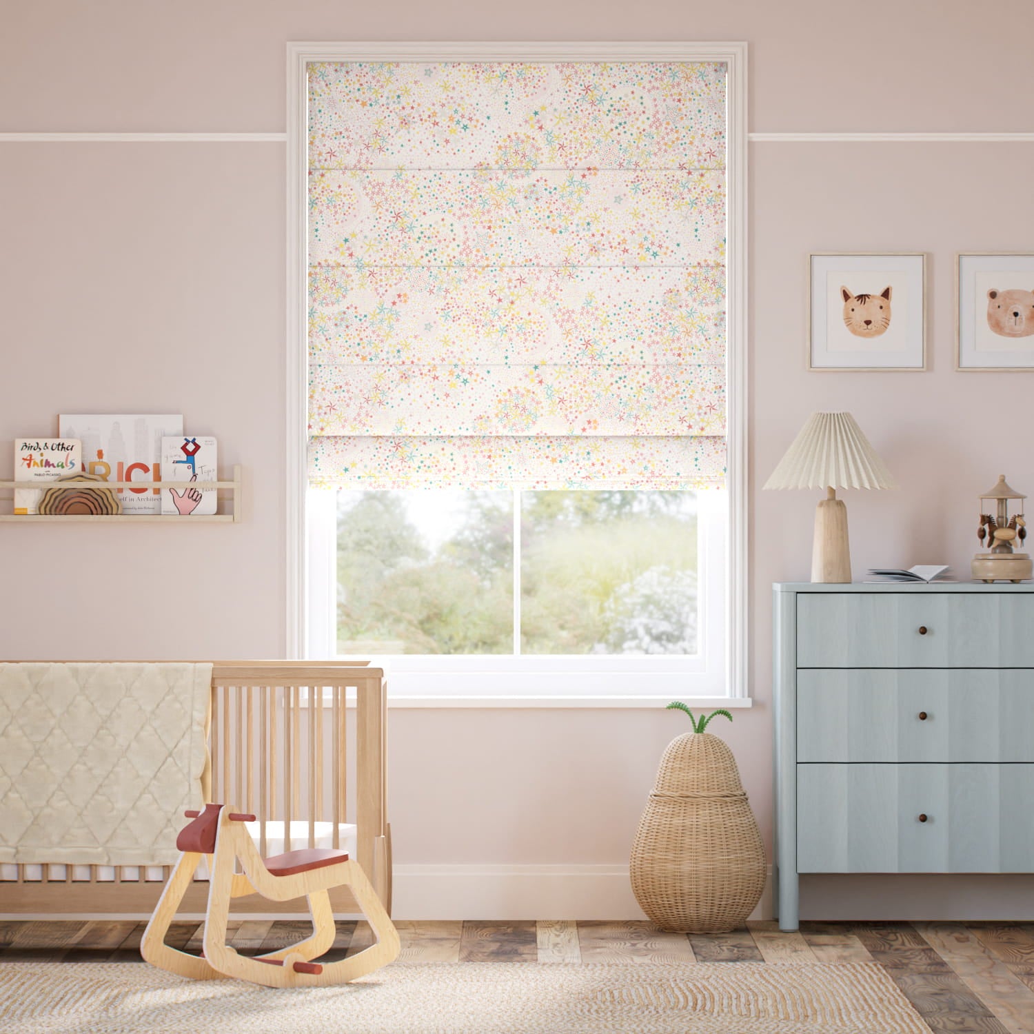 Colorized Adelajda Quartz Pink Roman Blind 7825