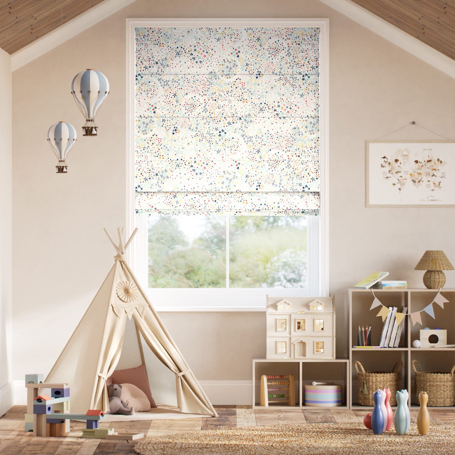 Colorized Adelajda Aurora Yellow Roman Blind 7823