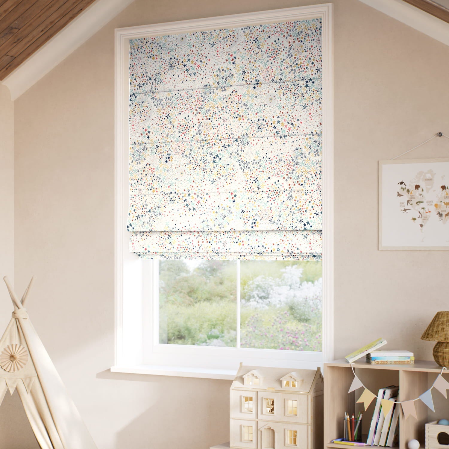 ColorizedZoom Adelajda Aurora Yellow Roman Blind 7823