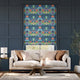 Colorized Elm House Nighttime Blue Roman Blind 7833