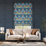 Colorized Elm House Nighttime Blue Roman Blind 7833