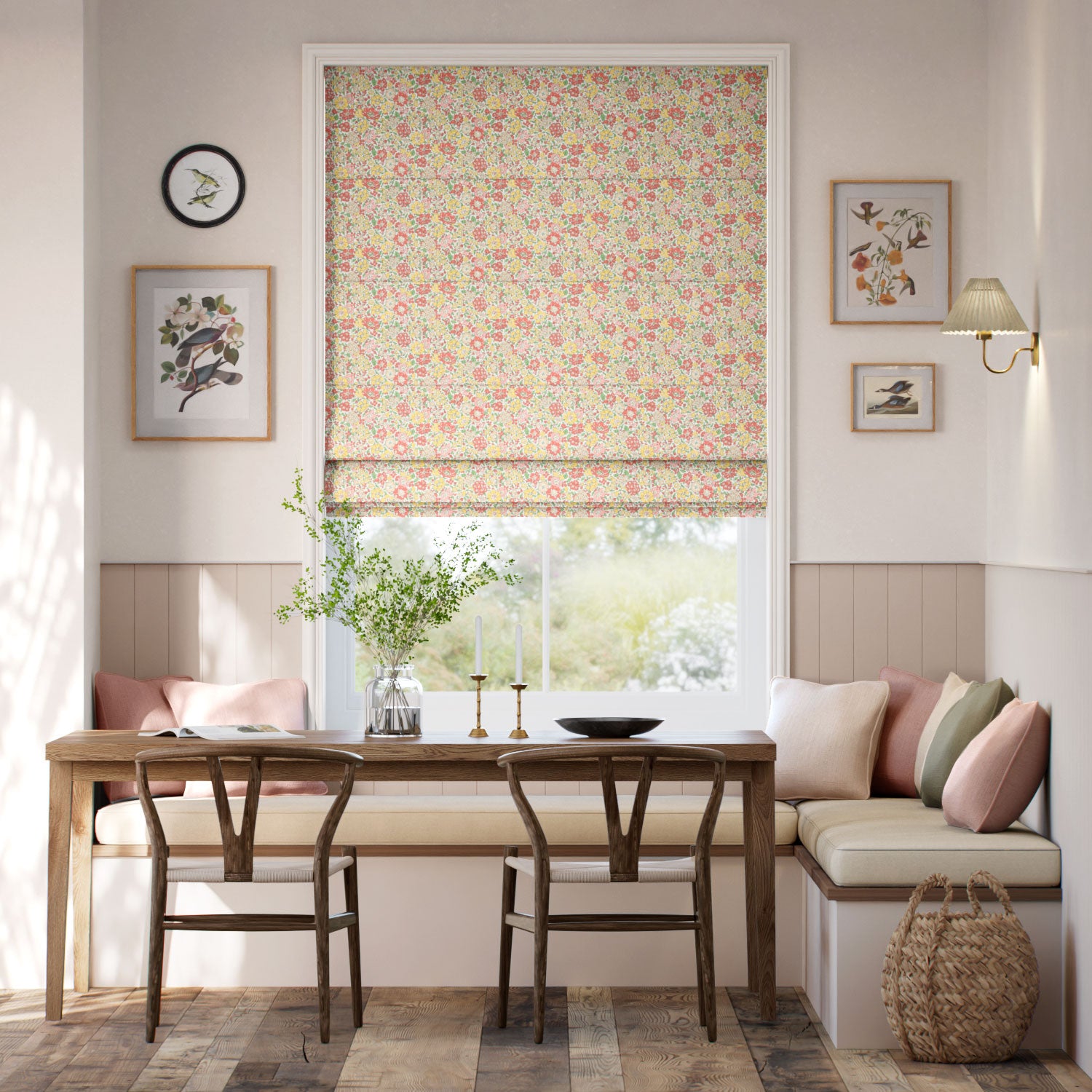 Colorized Glen Lyon Rhubarb Roman Blind