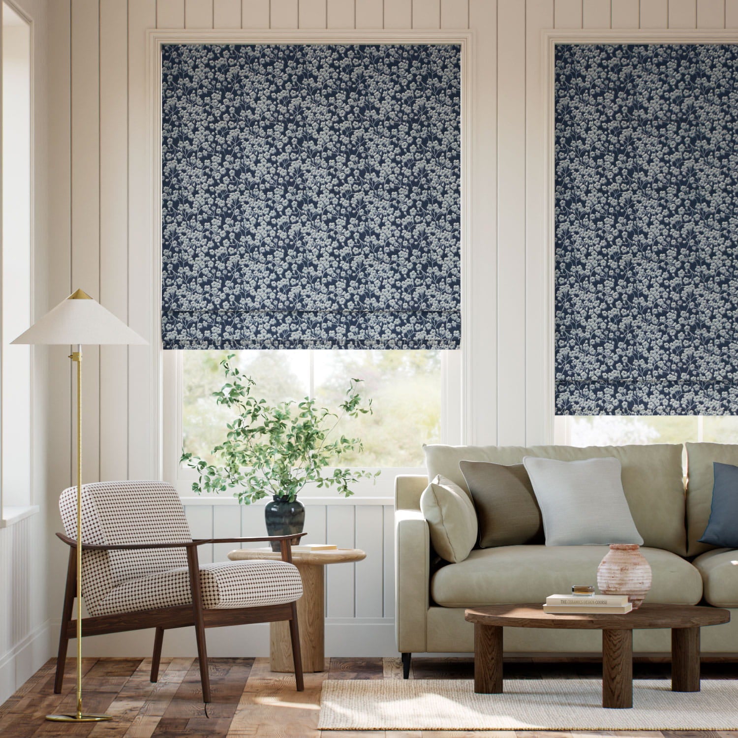Colorized Mitsi Shadow Ink Roman Blind 7846