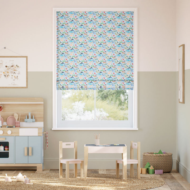Colorized Quey Two Cornflower Roman Blind 7849