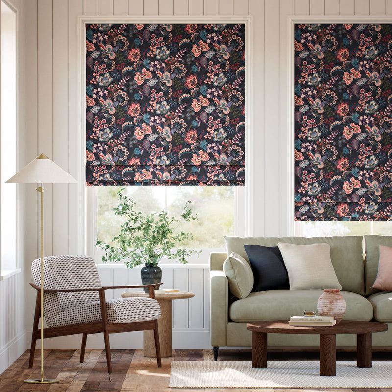 Colorized Symphony Hickory Roman Blind 7854