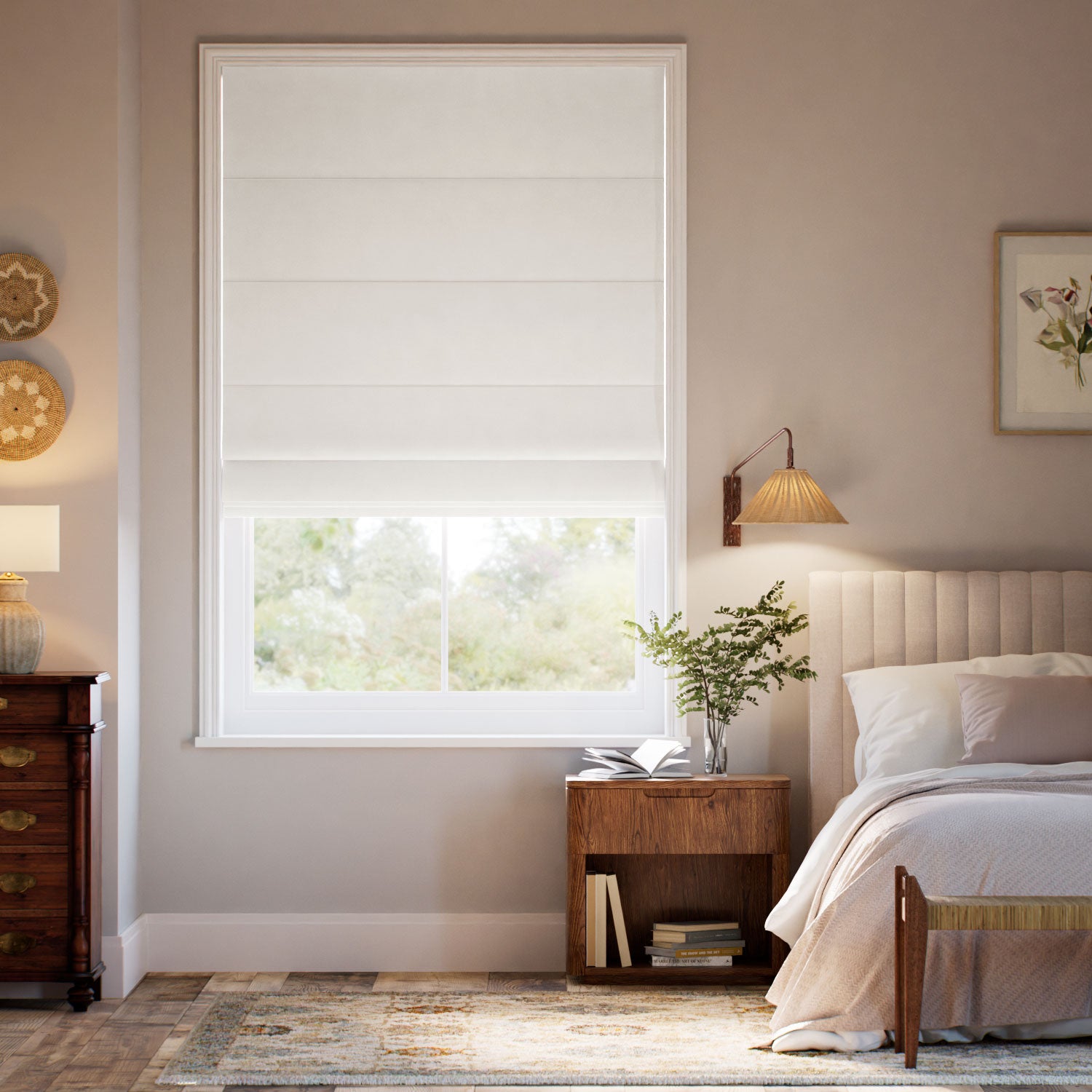 Colorized Cambridge Velvet Blackout Coconut Roman Blind