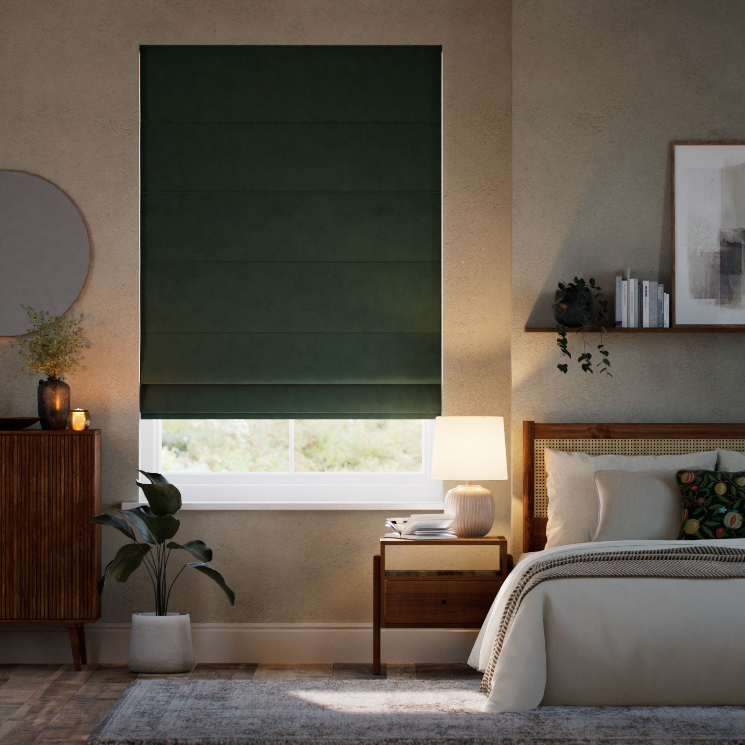 Colorized Cambridge Velvet Blackout Emerald Roman Blind