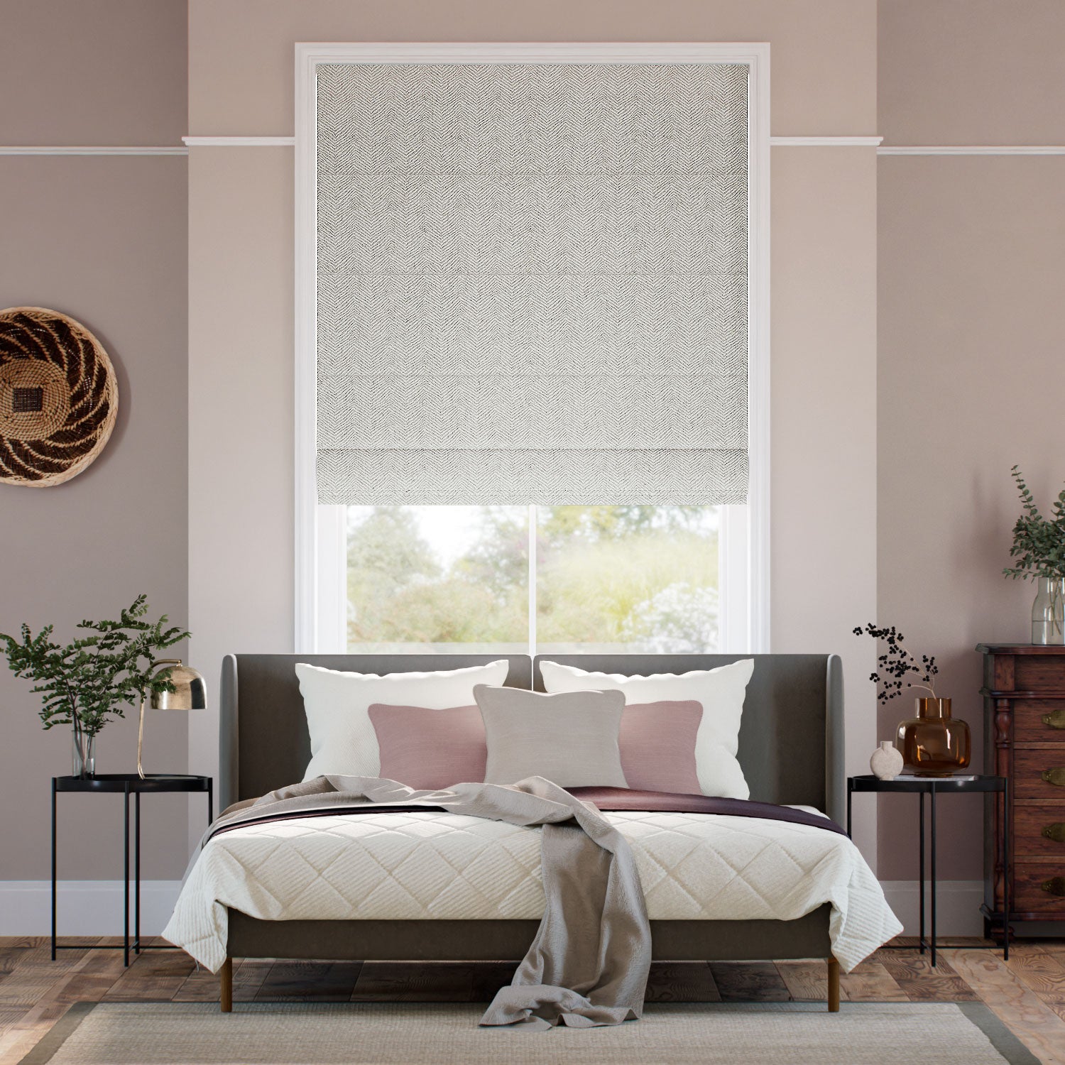 Colorized Oren Birch Roman Blind 7869