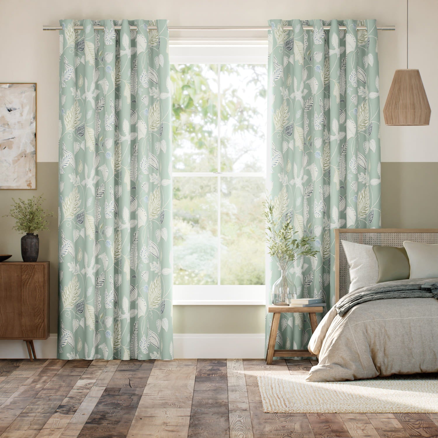 Colorized Flavia Seafoam  Curtains 5443