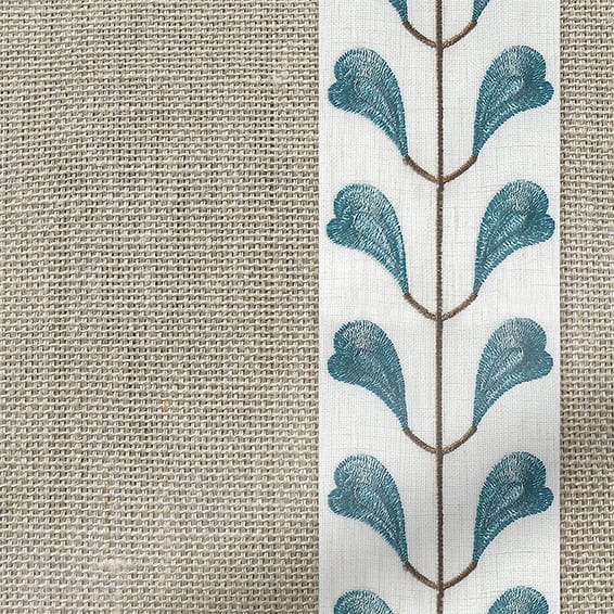 ColorizedPLA Linen Hopsack & Chatsworth Cornflower Curtains