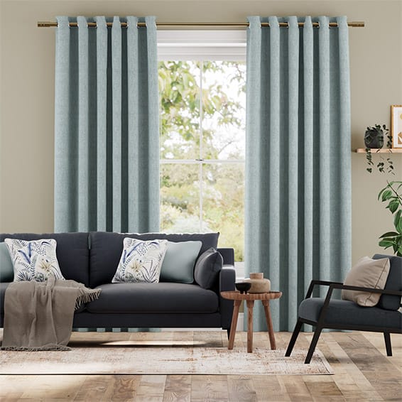 Colorized Eternity Linen Blue Mist Curtains