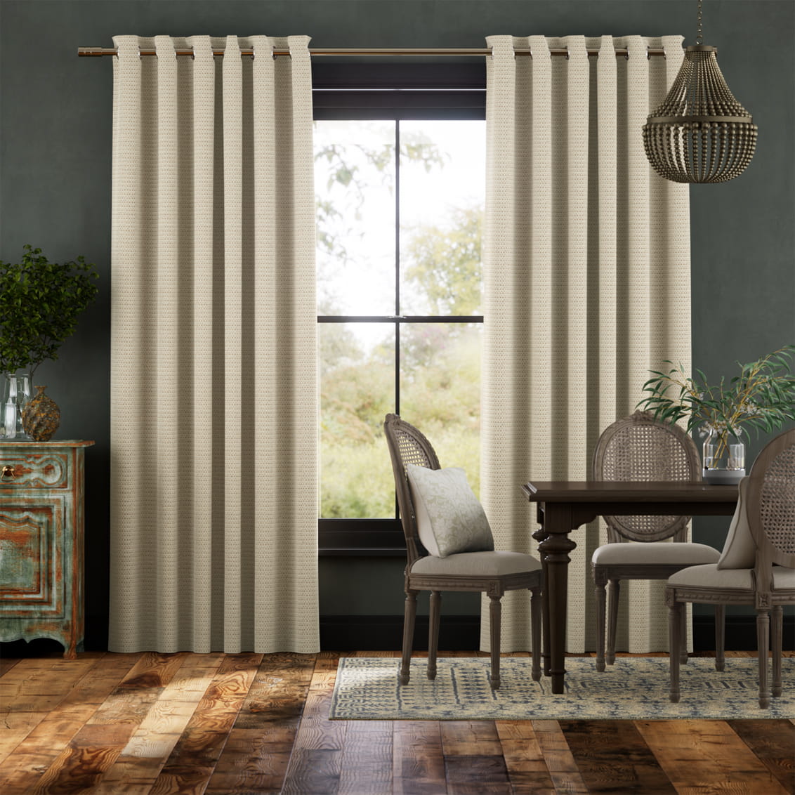 Colorized Berber Oatmeal Curtains 5492