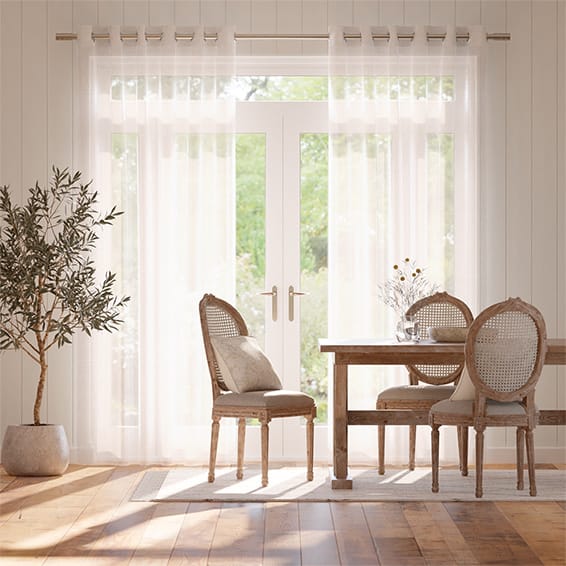 Colorized Cirrus Voile Bright White Curtains 5502
