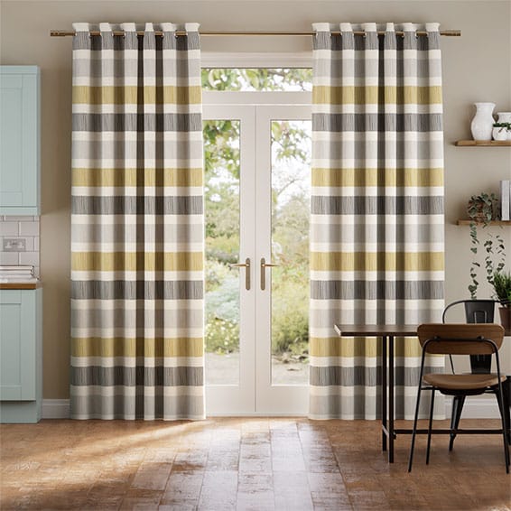 Colorized Cardigan Stripe Flax Grey Curtains 5536