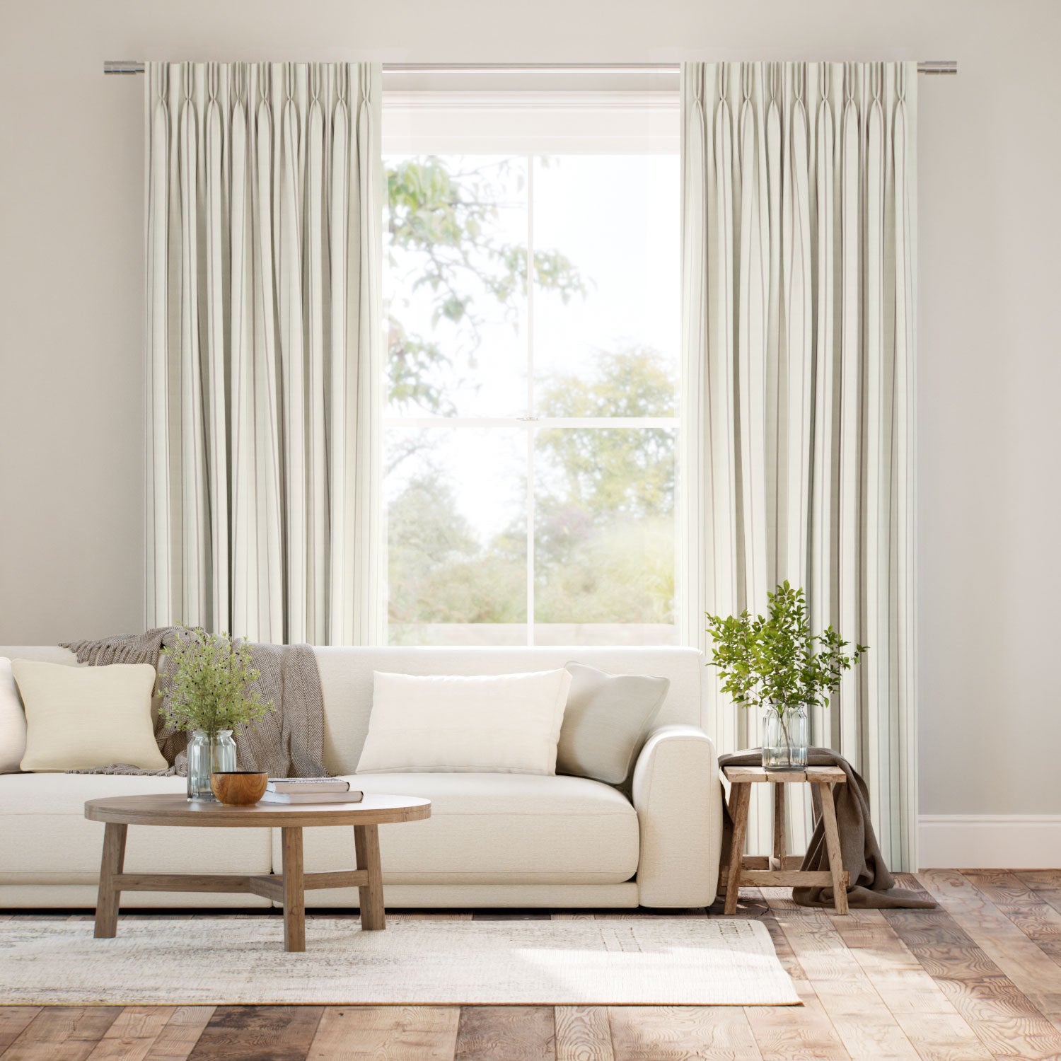 Colorized Twill Stripe Stone  Curtains 5559