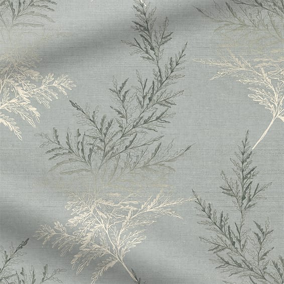 ColorizedPLA Moonlit Fern Faux Silk Platinum Curtains 5585