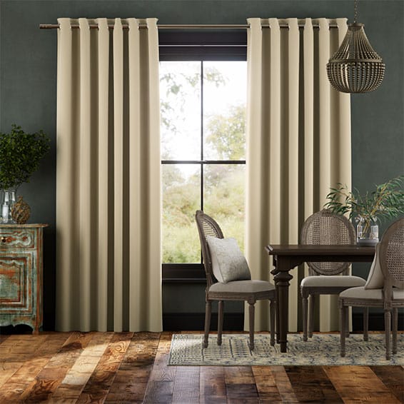 Colorized Canterbury Velvet Cream Curtains