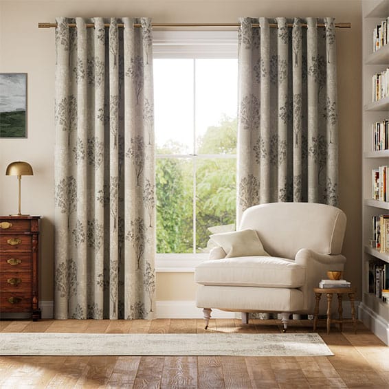 Colorized Slender Forest Linen Mist Curtains 5667
