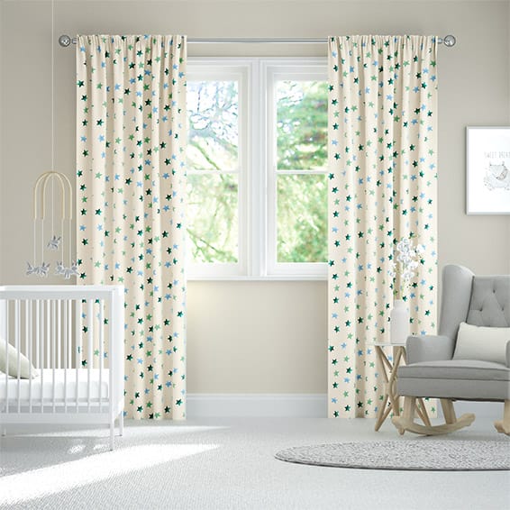 Colorized Starry Skies Multi Blues Curtains 5687