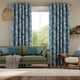 Colorized Shadow Leaf Linen Admiral Curtains 5694