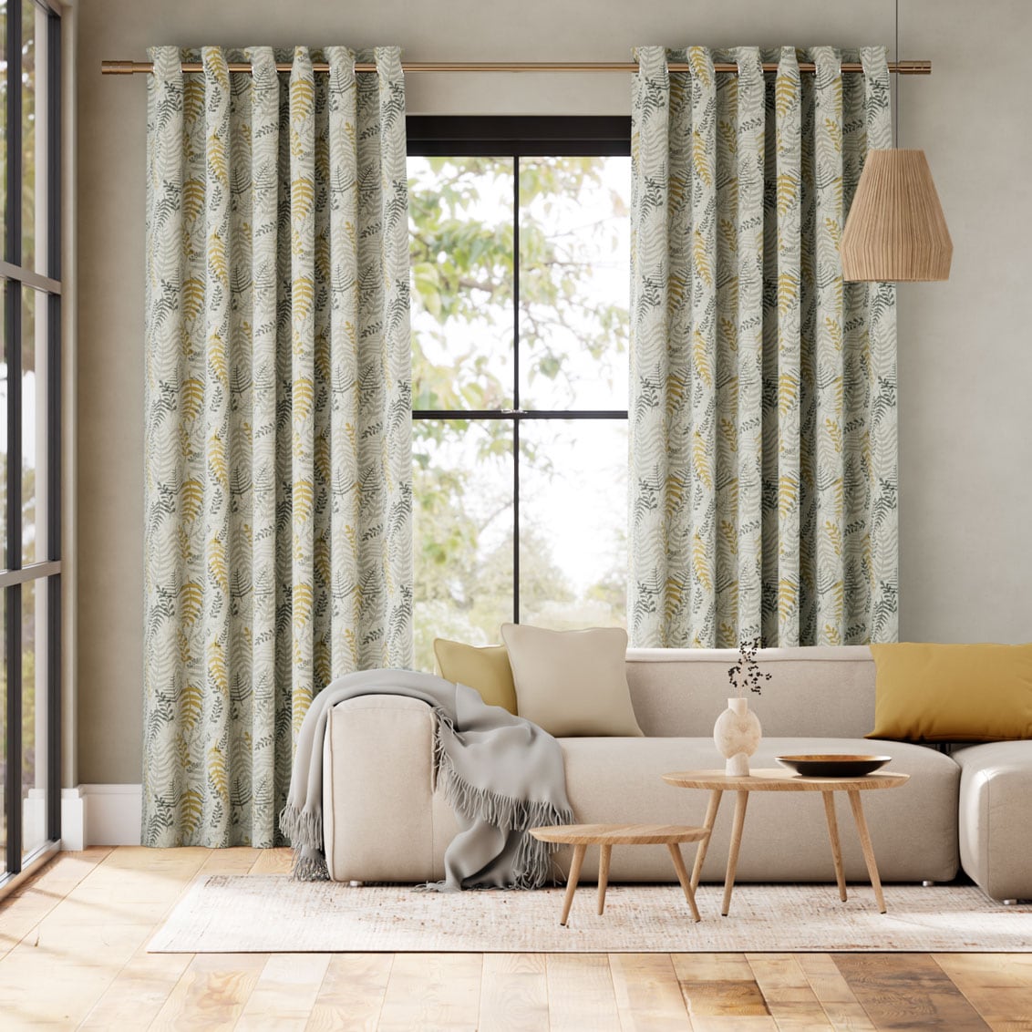 Colorized Arboretum Linen Sunshine Curtains 5708