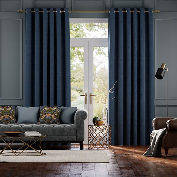 Colorized Paleo Linen Vintage Indigo Curtains