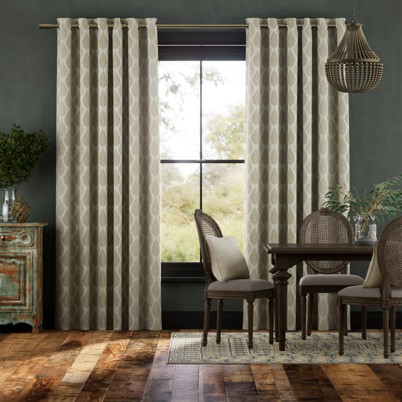 Colorized Winter Leaf Linen Hazelwood Curtains 5734
