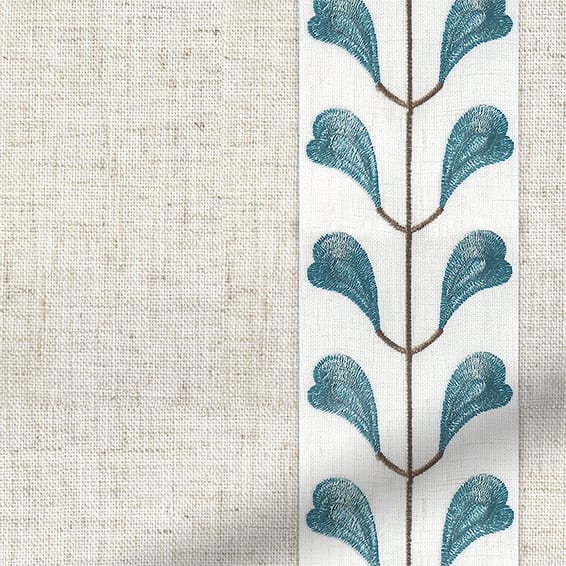 ColorizedPLA Bijou Linen Oatmeal & Chatsworth Cornflower Curtains