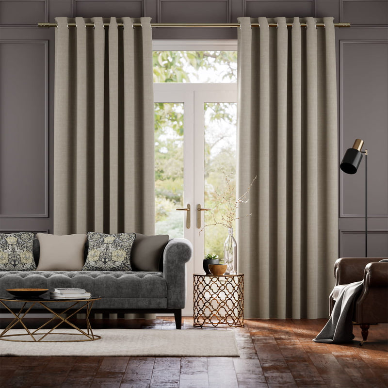 Colorized Bijou Linen Taupe  Curtains