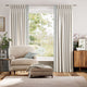 Colorized Bijou Linen Oatmeal & Chatsworth Cornflower Curtains 5757