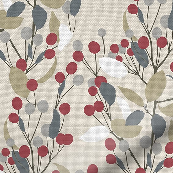 ColorizedZoom Bursting Berries Linen Cherry Curtains 5762